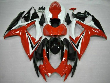 Abs Carenagem GSXR 600 / 750 K6 2006-2007 - Vermelho Branco