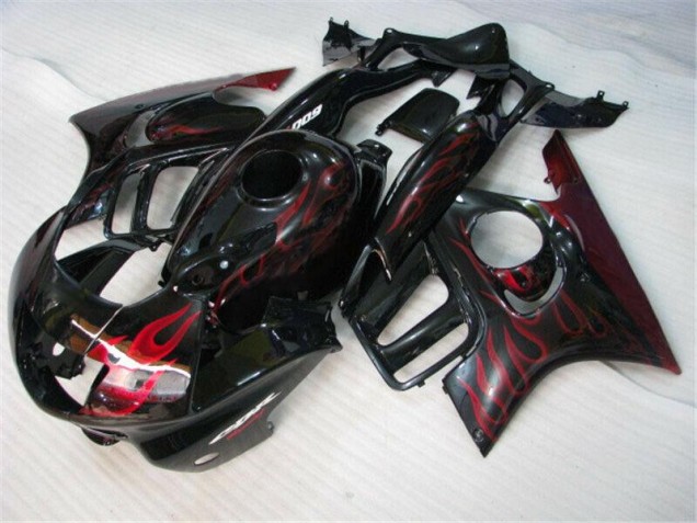 Abs Plástico CBR 600 F3 1995-1998 - Preto Vermelho Chama Abs Plástico CBR 600 F3 1995-1998 - Preto Vermelho Chama
