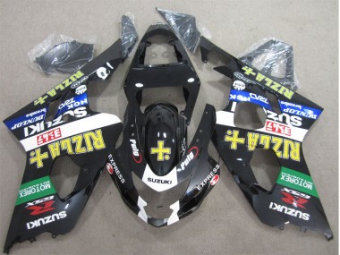 Abs Plástico GSXR 600 K4 2004-2005 - Preto Amarelo Rizla
