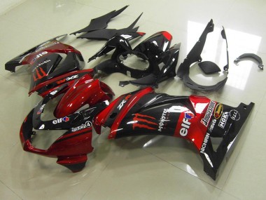 Abs Plástico ZX 250R 2008-2012 - Preto Vermelho Monster