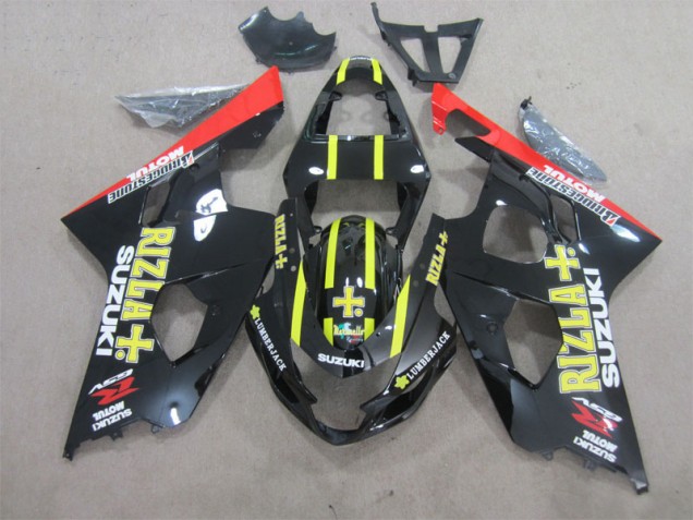 Abs Plásticos GSXR 600 K4 2004-2005 - Preto Amarelo Rizla