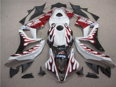 Carenagem CBR 1000RR 2004-2005 - Branco Vermelho Chama Tubarão