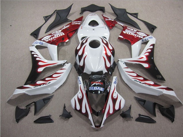 Carenagem CBR 1000RR 2004-2005 - Branco Vermelho Chama Tubarão