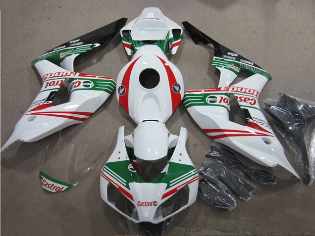 Carenagem CBR 1000RR 2006-2007 - Branco Verde Vermelho Castrol
