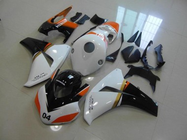 Carenagem CBR 1000RR 2008-2011 - Branco & Preto & Laranja Corrida