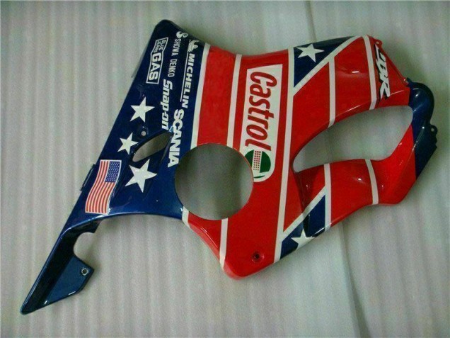 Carenagem CBR 600 F4i 2001-2003 - Vermelho Branco Azul Castrol Cycle World Carenagem CBR 600 F4i 2001-2003 - Vermelho Branco Azul Castrol Cycle World