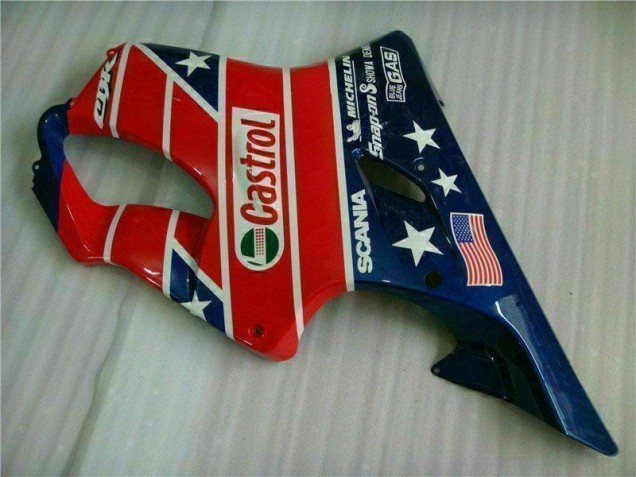 Carenagem CBR 600 F4i 2001-2003 - Vermelho Branco Azul Castrol Cycle World Carenagem CBR 600 F4i 2001-2003 - Vermelho Branco Azul Castrol Cycle World