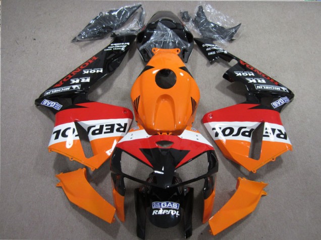 Carenagem CBR 600RR 2005-2006 - Laranja Vermelho Preto Repsol Carenagem CBR 600RR 2005-2006 - Laranja Vermelho Preto Repsol