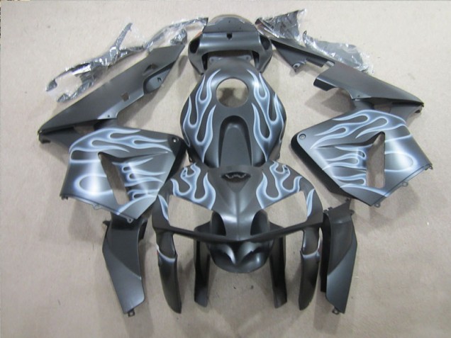 Carenagem CBR 600RR 2005-2006 - Preto Prata Chama Carenagem CBR 600RR 2005-2006 - Preto Prata Chama