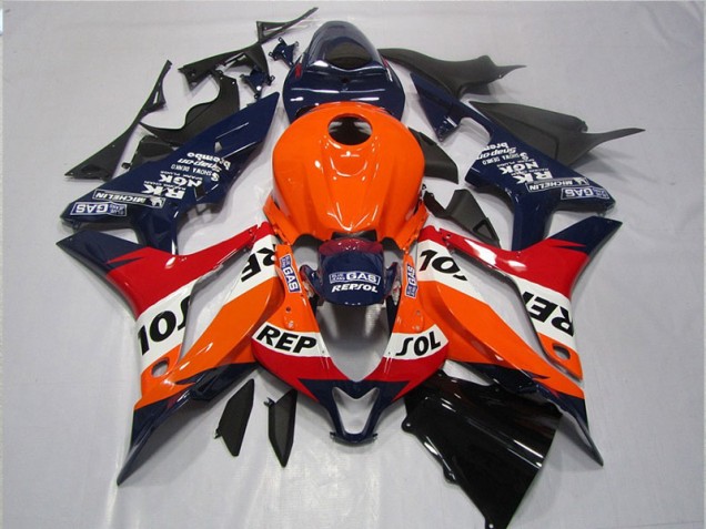 Carenagem CBR 600RR 2007-2008 - Laranja Azul Preto Repsol Carenagem CBR 600RR 2007-2008 - Laranja Azul Preto Repsol