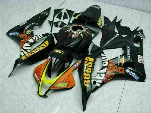Carenagem CBR 600RR 2007-2008 - Preto Amarelo Repsol 46 Carenagem CBR 600RR 2007-2008 - Preto Amarelo Repsol 46