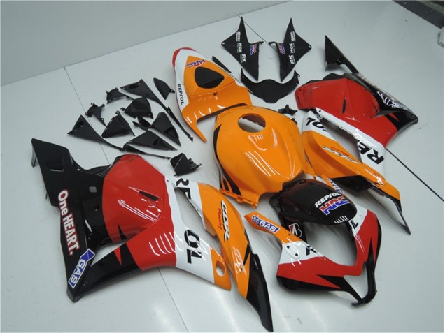 Carenagem CBR 600RR 2009-2012 - Laranja Vermelho Preto Repsol