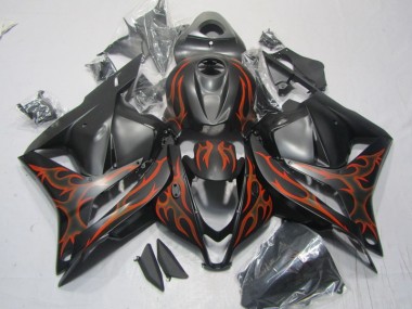Carenagem CBR 600RR 2009-2012 - Preto Laranja Chama