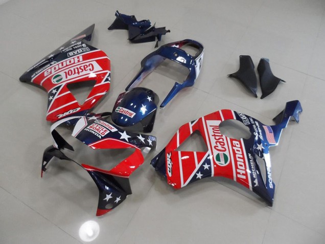 Carenagem CBR 900RR 954 2002-2003 - Azul Vermelho Cycle World Castrol