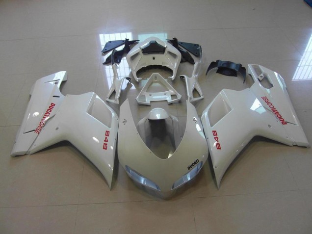 Carenagem Ducati 848 1098 1198 2007-2014 - Branco Pérola Vermelho Decalques Carenagem Ducati 848 1098 1198 2007-2014 - Branco Pérola Vermelho Decalques