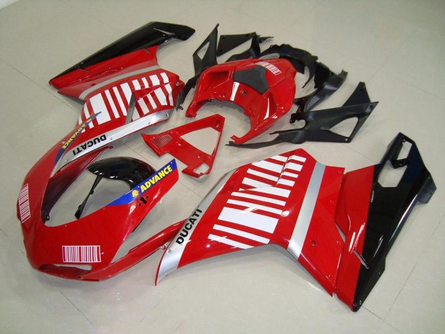 Carenagem Ducati 848 1098 1198 2007-2014 - Vermelho Branco
