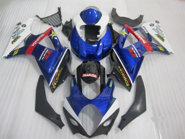 Carenagem GSXR 1000 K7 2007-2008 - Azul Preto Rockstar
