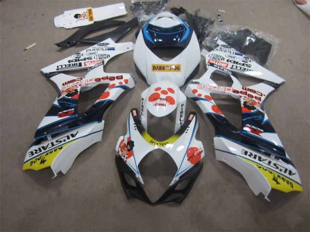 Carenagem GSXR 1000 K7 2007-2008 - Branco Azul Dark Dog