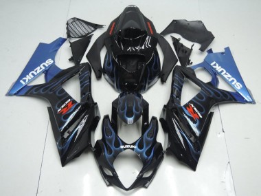 Carenagem GSXR 1000 K7 2007-2008 - Preto Azul Chama