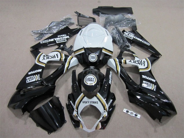 Carenagem GSXR 1000 K7 2007-2008 - Preto Lucky Strike Branco Motul