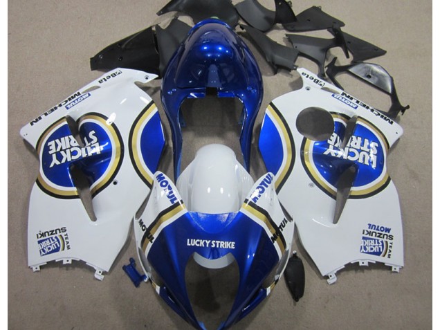 Carenagem GSXR 1300 Hayabusa 1996-2007 - Branco Lucky Strike Azul Motul
