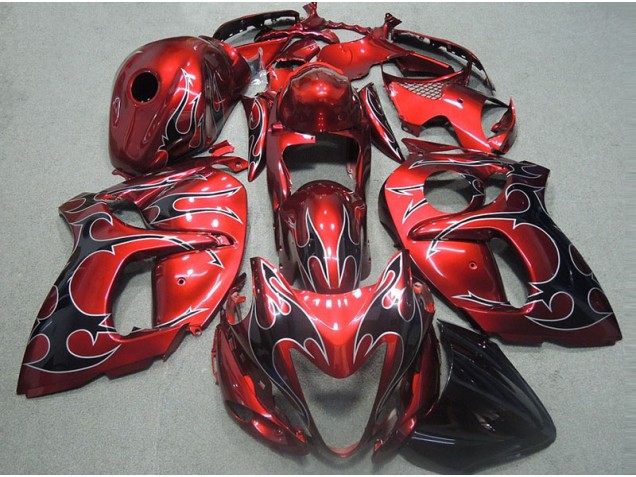 Carenagem GSXR 1300 Hayabusa 1996-2007 - Vermelho & Preto Chama