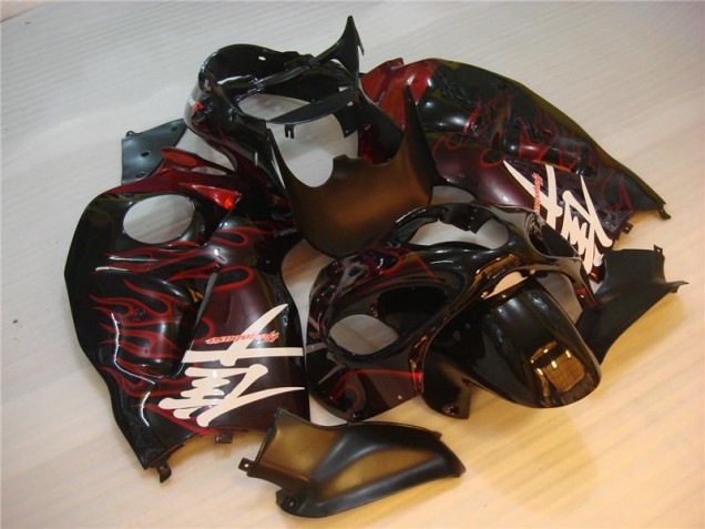 Carenagem GSXR 1300 Hayabusa 2008-2019 - Preto Vermelho Chama Carenagem GSXR 1300 Hayabusa 2008-2019 - Preto Vermelho Chama