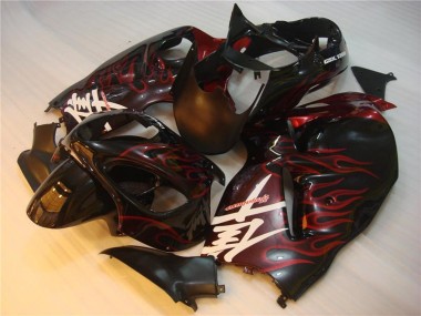 Carenagem GSXR 1300 Hayabusa 2008-2019 - Preto Vermelho Chama