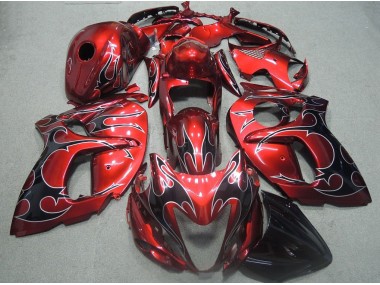 Carenagem GSXR 1300 Hayabusa 2008-2019 - Vermelho Preto Chama