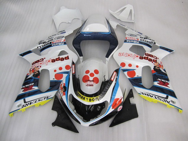 Carenagem GSXR 600 K1 K2 K3 2001-2003 - Branco Azul Dark Dog Carenagem GSXR 600 K1 K2 K3 2001-2003 - Branco Azul Dark Dog
