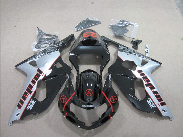 Carenagem GSXR 600 K1 K2 K3 2001-2003 - Preto Prata Carenagem GSXR 600 K1 K2 K3 2001-2003 - Preto Prata