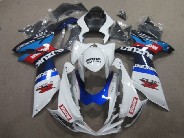 Carenagem GSXR 600 K11 2011-2021 - Branco Azul Motul