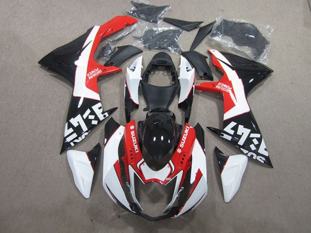 Carenagem GSXR 600 K11 2011-2021 - Preto Vermelho Branco