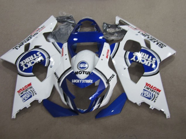 Carenagem GSXR 600 K4 2004-2005 - Azul Branco Lucky Strike Motul Carenagem GSXR 600 K4 2004-2005 - Azul Branco Lucky Strike Motul