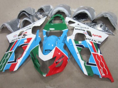 Carenagem GSXR 600 K4 2004-2005 - Azul Verde Vermelho Motul