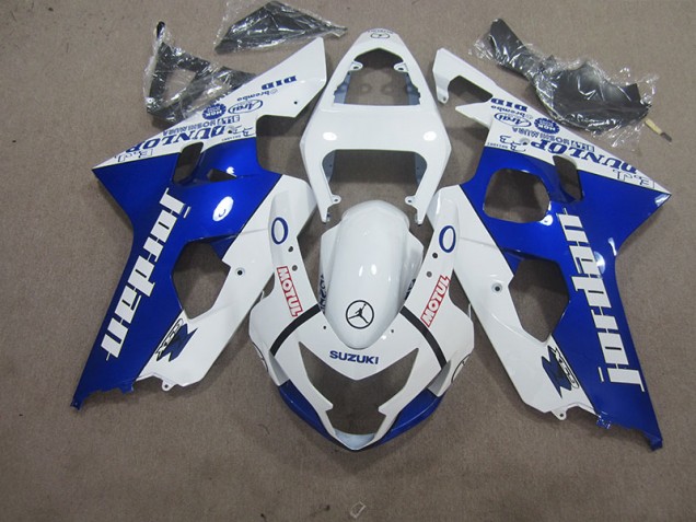 Carenagem GSXR 600 K4 2004-2005 - Branco Azul Motul Carenagem GSXR 600 K4 2004-2005 - Branco Azul Motul