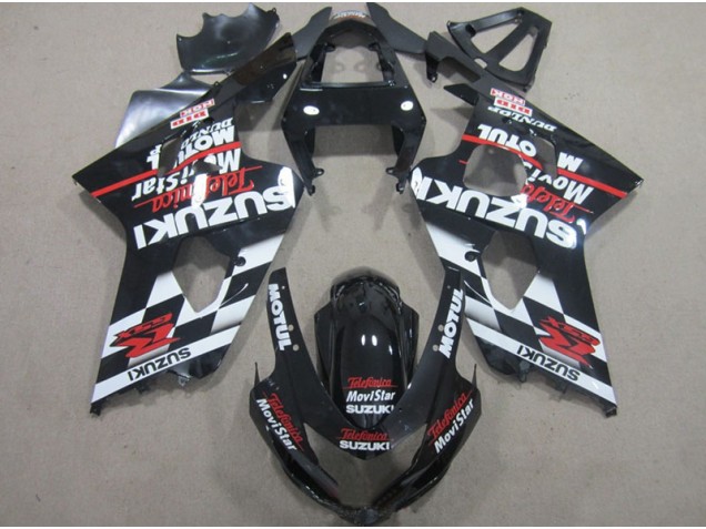 Carenagem GSXR 600 K4 2004-2005 - Preto Vermelho Telefumia Movistar