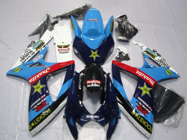 Carenagem GSXR 600 K6 2006-2007 - Azul Branco Rockstar Makita