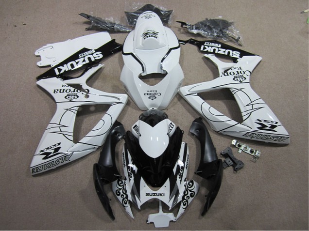 Carenagem GSXR 600 K6 2006-2007 - Branco Preto Corona Extra