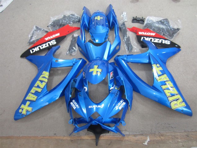 Carenagem GSXR 600 K8 2008-2010 - Azul Amarelo Rizla Branco Motul Carenagem GSXR 600 K8 2008-2010 - Azul Amarelo Rizla Branco Motul