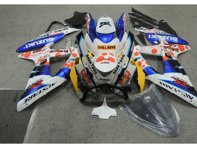 Carenagem GSXR 600 K8 2008-2010 - Branco Azul Dark Dog