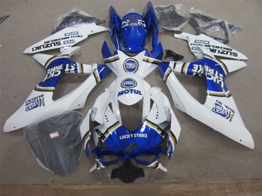 Carenagem GSXR 600 K8 2008-2010 - Branco Lucky Strike Azul Motul