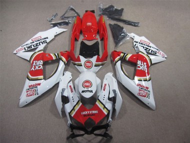 Carenagem GSXR 600 K8 2008-2010 - Branco Lucky Strike Vermelho Motul