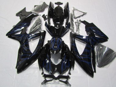 Carenagem GSXR 600 K8 2008-2010 - Preto Azul Chama