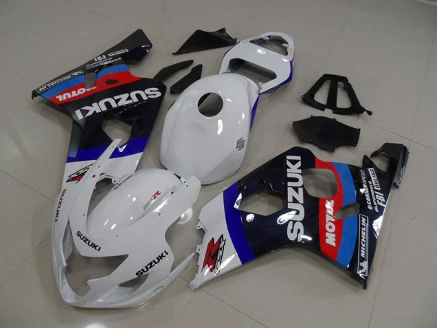 Carenagem GSXR 750 K4 2004-2005 - Branco Azul Motul Carenagem GSXR 750 K4 2004-2005 - Branco Azul Motul