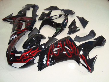 Carenagem & Plástico ZX10R 2006-2007 - Preto Vermelho Chama