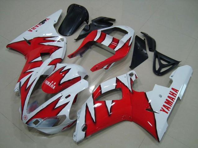 Carenagem R1 2000-2001 - Branco Vermelho Chama