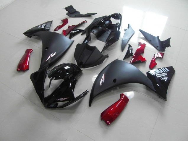 Carenagem R1 2012-2014 - Preto Fosco Vermelho Carenagem R1 2012-2014 - Preto Fosco Vermelho
