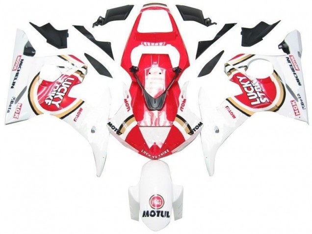 Carenagem R6 2003-2005 - Branco Vermelho Lucky Strike