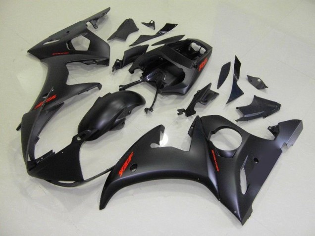 Carenagem R6 2003-2005 - Preto Fosco Vermelho Decalques Carenagem R6 2003-2005 - Preto Fosco Vermelho Decalques